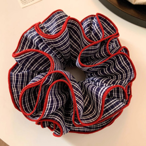 1 Chouchou Romantique Haut De Gamme À Carreaux Bleu Marine Pour Femme h5 