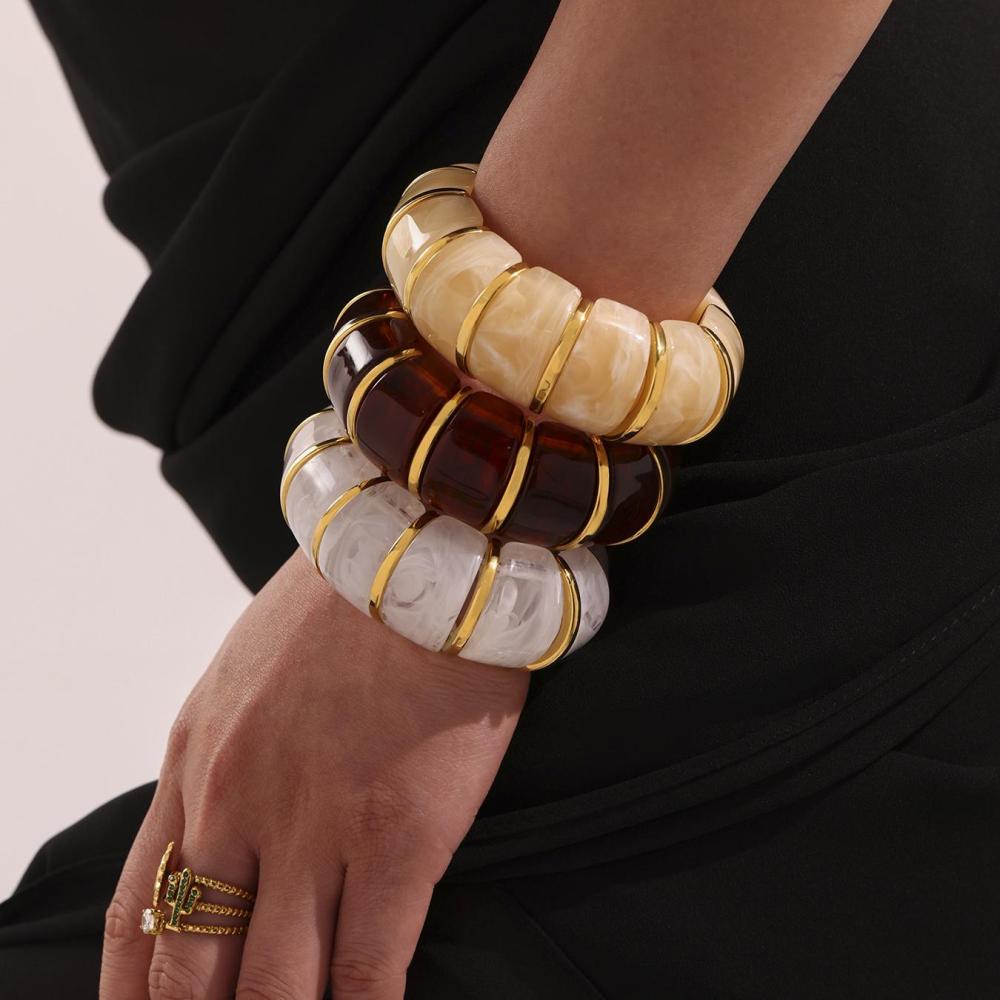 Bracelet Jonc Bohème En Résine Pour Femme, Série Classique, 1 Pièce Image8