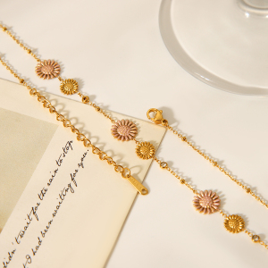 Collier À Maillons Pour Femme Daily Flower En Acier Inoxydable Étanche (1 Pièce) h5 Image8