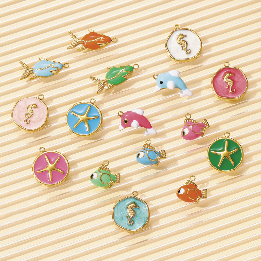 Pendentif Femme En Acier Inoxydable Étanche, Motif Poisson Romantique (1 Pièce) h5Image6