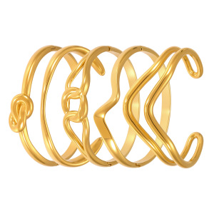 Bracelet Minimaliste Pour Femme, Forme Irrégulière, En Acier Inoxydable, Étanche, Couleur Or (1 Pièce) h5 Image8