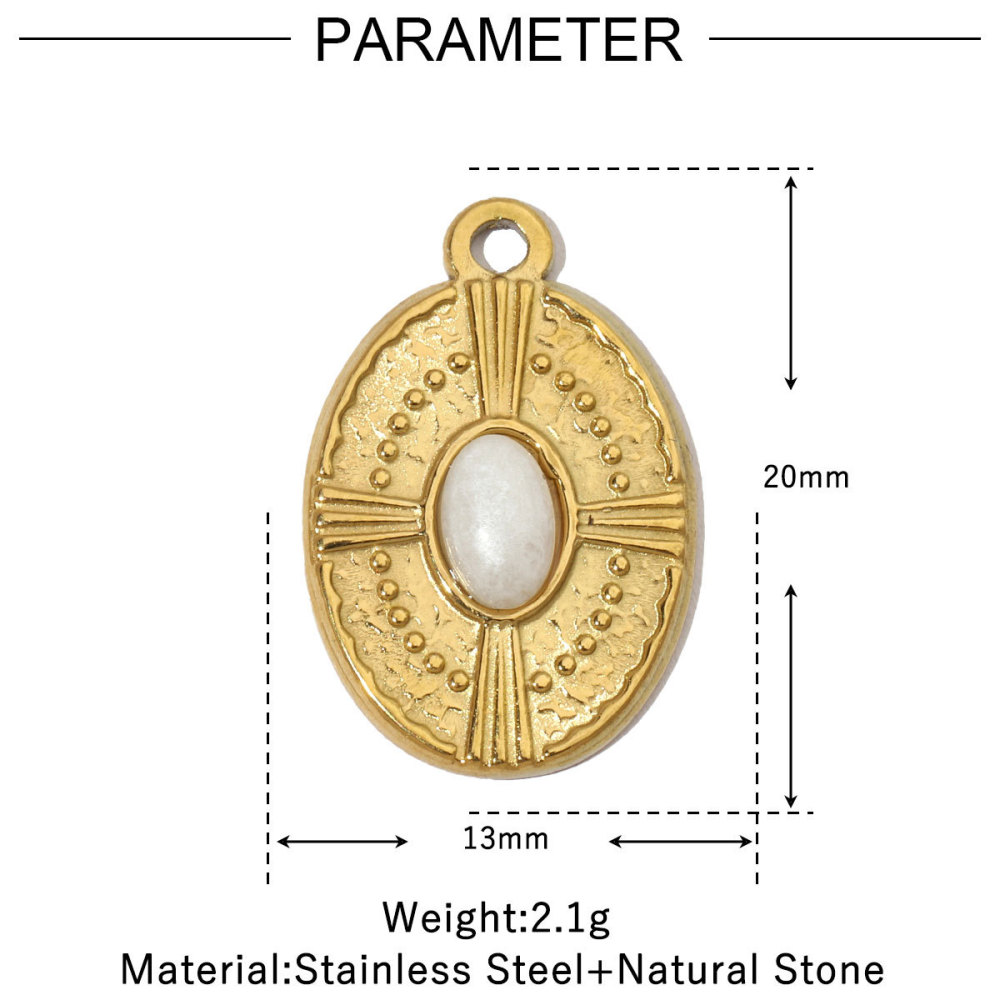 Pendentif Luxueux En Pierres Naturelles Pour Femme, 1 Pièce h5Image2