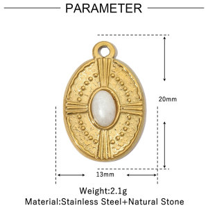 Pendentif Luxueux En Pierres Naturelles Pour Femme, 1 Pièce h5 Image2