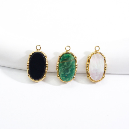 Pendentifs pour femmes, série simple, forme irrégulière rétro, pierres naturelles, 1 pièce
