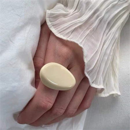 Bagues de déclaration en résine de couleur unie, série simple, décontractées, de forme irrégulière