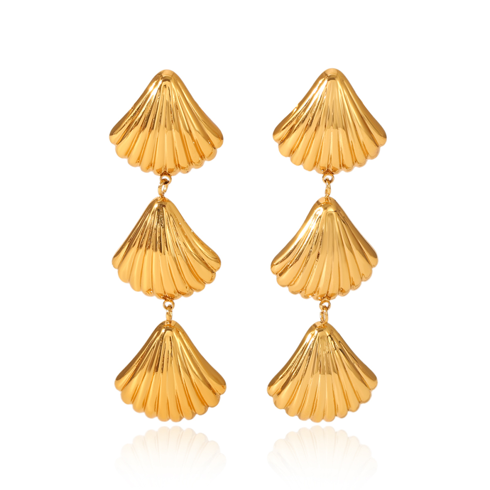 1 Paire De Boucles D'Oreilles Puces Simples Pour Femme, En Acier Inoxydable, Couleur Or, Imperméables, À Porter Au Quotidien. 