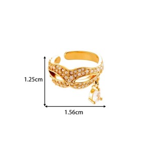 Boucle D'Oreille À Clip En Forme De Nœud Papillon En Cuivre Doré Et Zircon h5 Image2