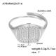 Bague A789 en acier couleur carrée avec zircon 5A - Taille 7/N°7 Image5
