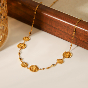 Collier À Maillons Pour Femme Daily Flower En Acier Inoxydable Étanche (1 Pièce) h5 Image7