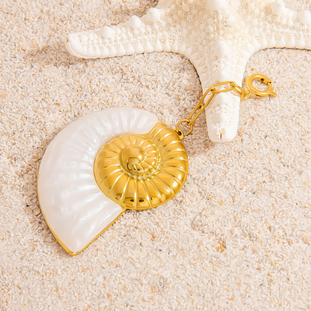 Pendentifs De Bikini Pour Femmes, En Acier Inoxydable Étanche, Couleur Or, Série Conch, Idéal Pour La Plage Image3