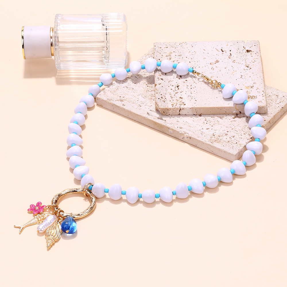 Collier De Perles En Alliage De Poisson, 1 Pièce Image4
