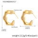 F419-Boucles d'oreilles géométriques en or et perles 