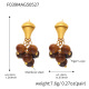 F039-Boucles d'oreilles en pierre œil de tigre doré Image3
