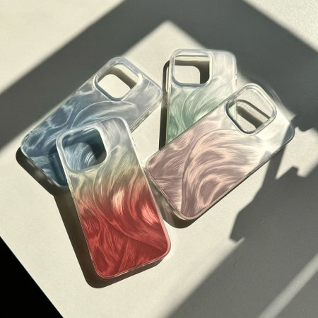 1 paire de coques de téléphone rose nacré dégradé de haute qualité