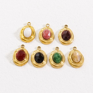 Pendentif Simple Rétro Irrégulier En Pierre Naturelle Pour Femme, 1 Pièce h5 Image5