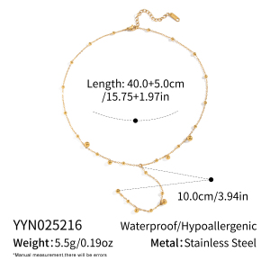 Collier Chaîne Femme Simple Series Daily Circle En Acier Inoxydable Étanche Couleur Or (1 Pièce) h5
