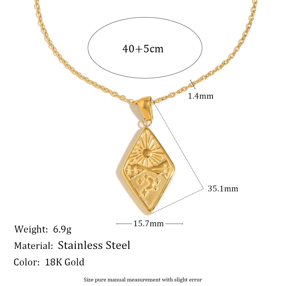 Collier Pendentif Femme Étanche En Acier Inoxydable Daily Sun, Collection Simple Series (1 Pièce) h5Image2