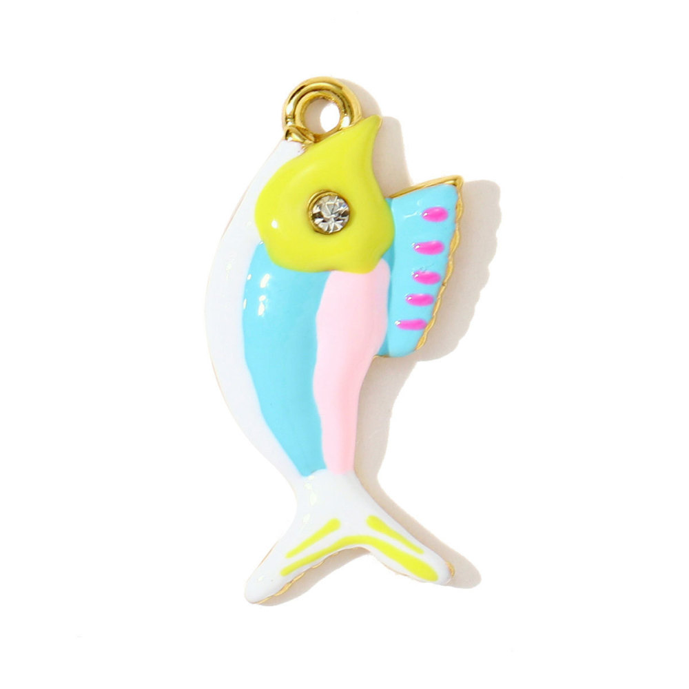 Pendentif Femme En Acier Inoxydable Étanche, Motif Poisson Glamour (1 Pièce) 