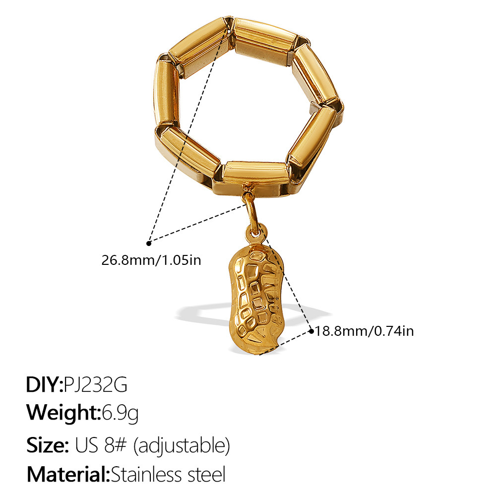 Bague Personnalisée En Acier Inoxydable Étanche Couleur Or (1 Pièce)
