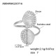 Bague double coque en zircon couleur acier 5A A804 - Taille 7/N°7 Image4