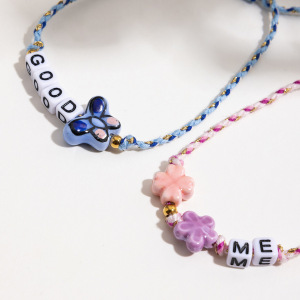 Bracelet À Perles Pour Femme, En Acier Inoxydable Coloré Et Étanche, Avec Inscription « Sweet Letter » (1 Pièce). h5 Image6