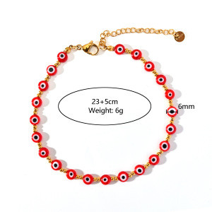 Bracelet De Cheville Pour Femme En Résine Dorée, Collection Classic Series Eye h5 