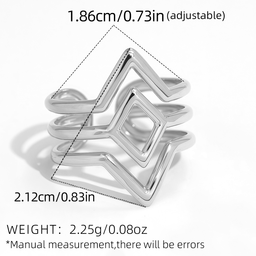 Bague Minimaliste Simple En Acier Inoxydable Tissé, Étanche, Couleur Or (1 Pièce) h5Image2
