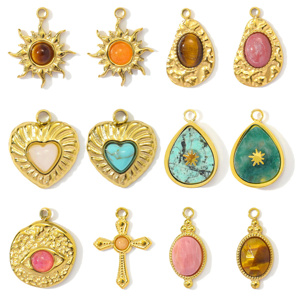 Pendentif Classique En Pierres Naturelles Pour Femme, 1 Pièce h5Image5