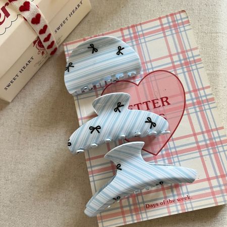 1 paire de pinces à cheveux pour femmes en acétate, série Simple, nœud doux 2