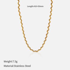 Collier Simple En Acier Inoxydable Étanche Couleur Or (1 Pièce) h5