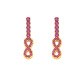 TXF320-Boucles d'oreilles en zircon rouge rose