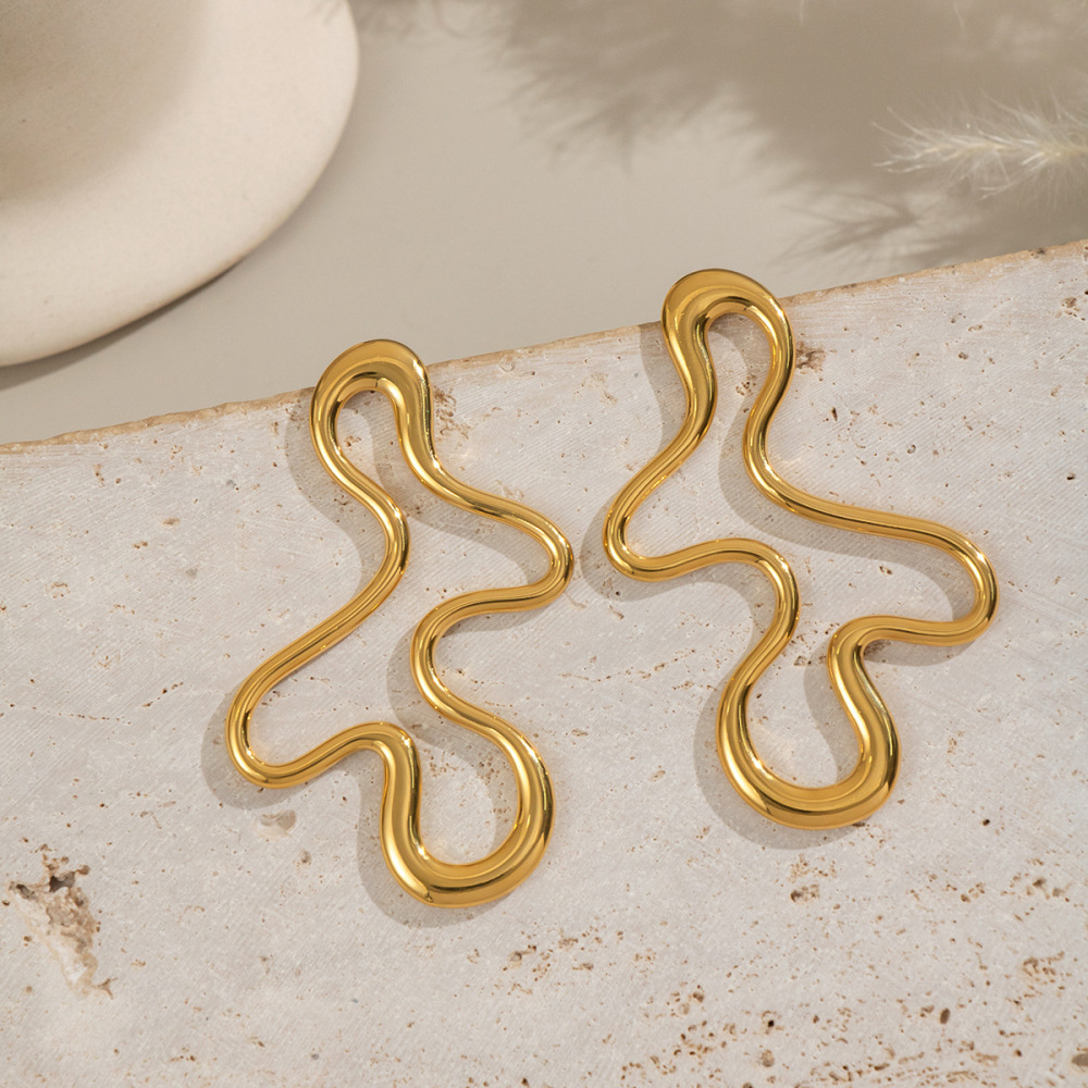 1 Paire De Boucles D'Oreilles Puces Décontractées En Acier Inoxydable Imperméable Pour Femme h5Image2