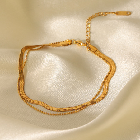 Bracelet de cheville simple, étanche, couleur or, en acier inoxydable uni, 1 pièce, collection quotidienne 2