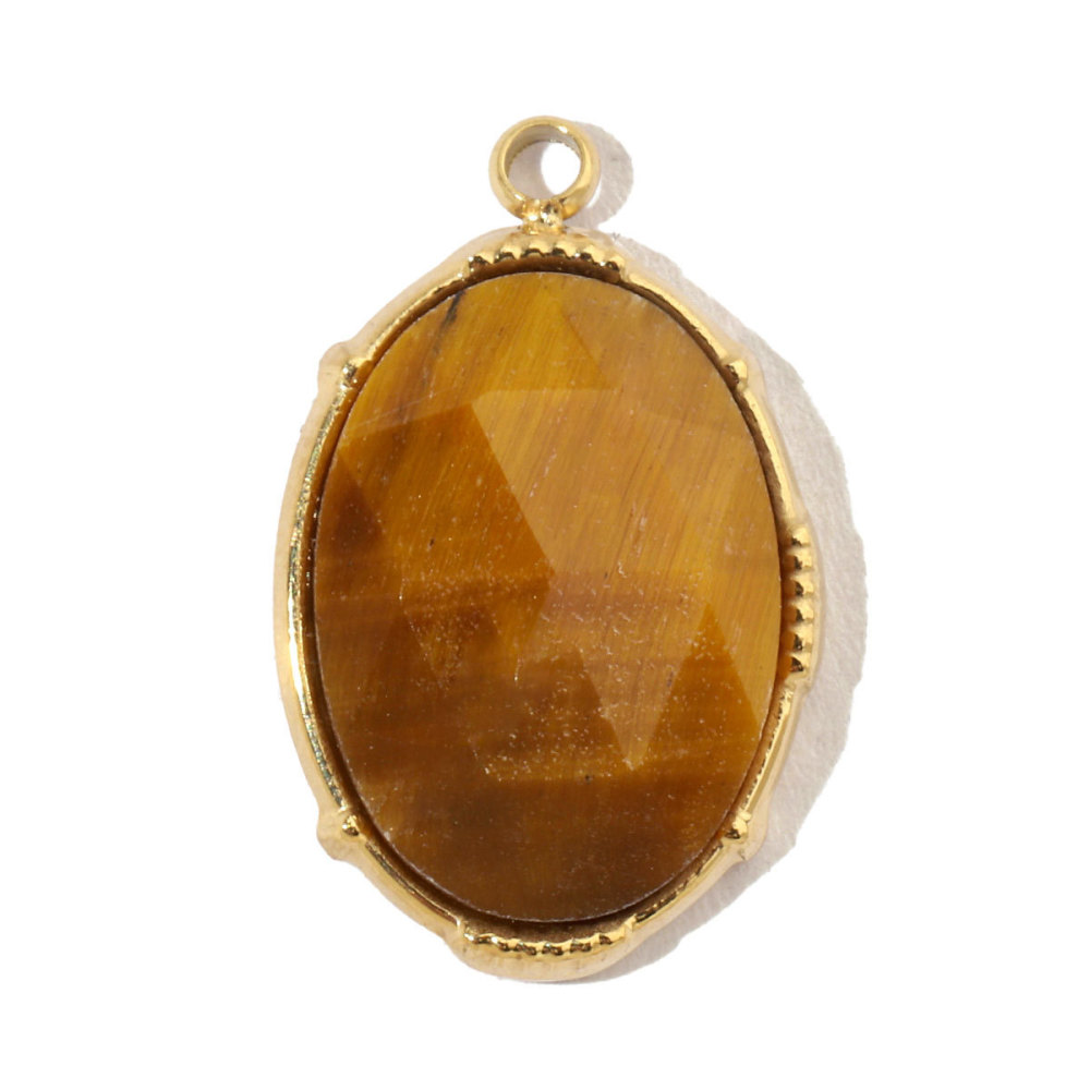Pendentif Ovale Classique Pour Femme En Pierres Naturelles, 1 Pièce 