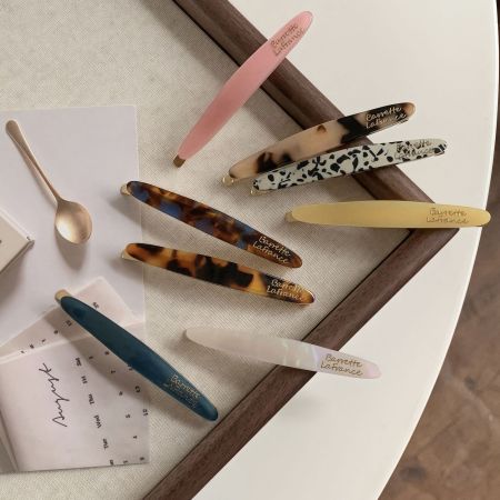 Pinces à cheveux ovales rétro en acétate de cellulose pour femmes, 1 pièce 2