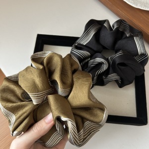 1 Chouchou Pour Femme En Tissu À Rayures Rétro, Série Simple h5 Image2