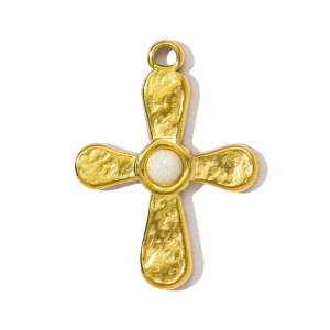 Pendentif Élégant En Pierre Naturelle Pour Femme, 1 Pièce, Croix h5 