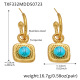Boucles d'oreilles en zircon turquoise doré Image3