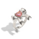 Bague nœud en acier et zirconium rose/Numéro 7 Image5