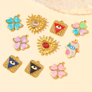 Pendentif Trèfle À Quatre Feuilles Rétro Pour Femme, 1 Pièce h5 Image4