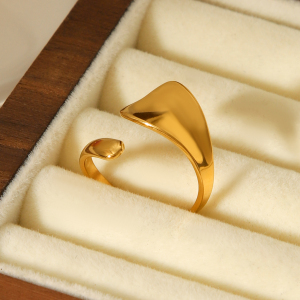 Bague Simple Et Élégante Au Quotidien, En Acier Inoxydable Imperméable, De Forme Irrégulière. h5 Image6