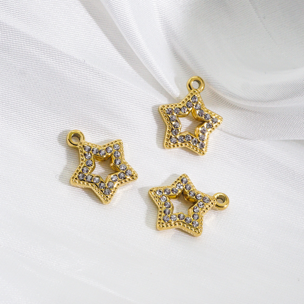 Pendentif Femme Luxueux Et Classique En Acier Inoxydable Étanche, Motif Étoile (1 Pièce) Image4