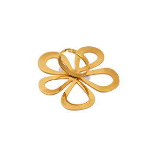 Bague De Déclaration Pour Femme En Acier Inoxydable Couleur Or Avec Motif Floral Rétro, 1 Pièce h5 