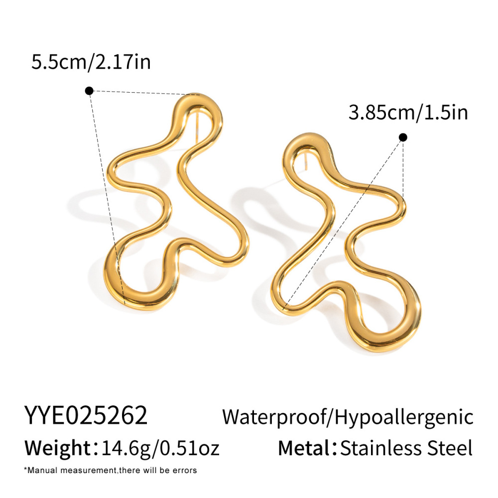 1 Paire De Boucles D'Oreilles Puces Décontractées En Acier Inoxydable Imperméable Pour Femme
