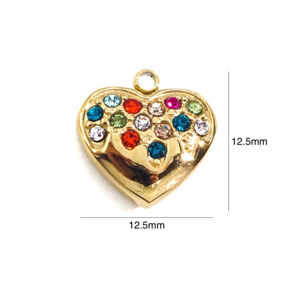 Pendentif Femme Luxueux Et Classique En Forme De Cœur, En Acier Inoxydable Étanche (1 Pièce) 