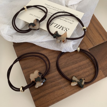1 paire d'élastiques à cheveux en acétate pour femme, motif chien mignon
