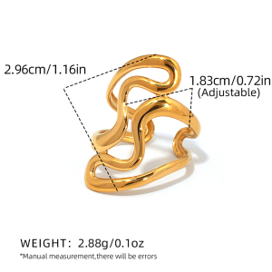 Bague Tendance En Acier Inoxydable, Imperméable, De Forme Irrégulière Et Décontractée (1 Pièce). h5