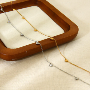 Collier Pour Femme En Acier Inoxydable Imperméable En Forme De Cœur Tridimensionnel, À Monter Soi-Même h5 Image2
