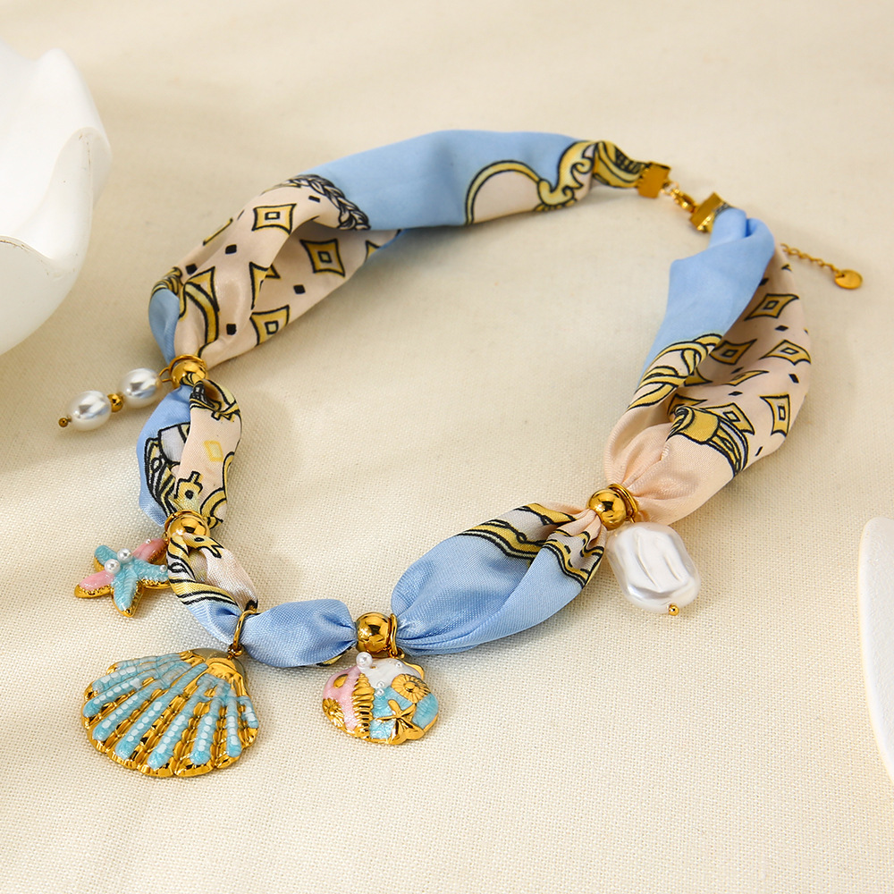 Collier Pendentif Coquillage En Tissu 1 Pièce Image3