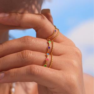 Ensemble De 1 Bracelet Délicat Œil De Diable En Acier Inoxydable Étanche Couleur Or Pour Femme h5 Image4